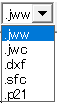 JWCADのファイル保存時にファイル形式を選択する場所
