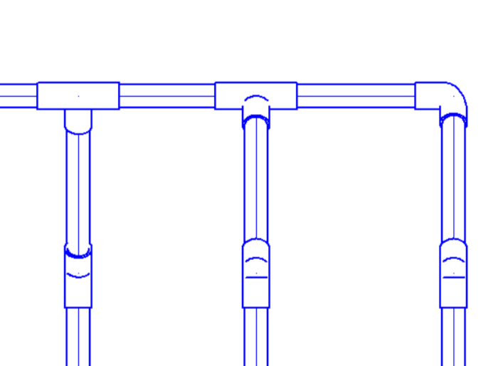 申請くんｆ設備で作図した斜め45度の配管１
