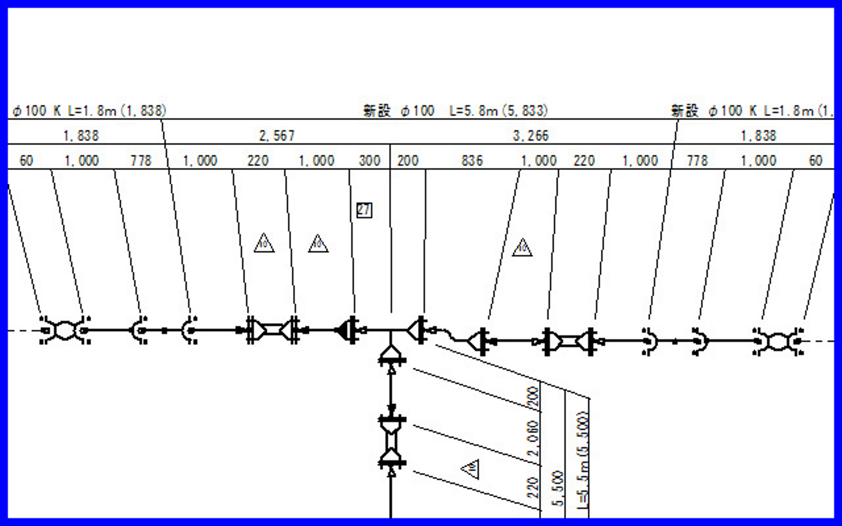 水道CAD「申請くんｆ本管」で作成した管割図その３